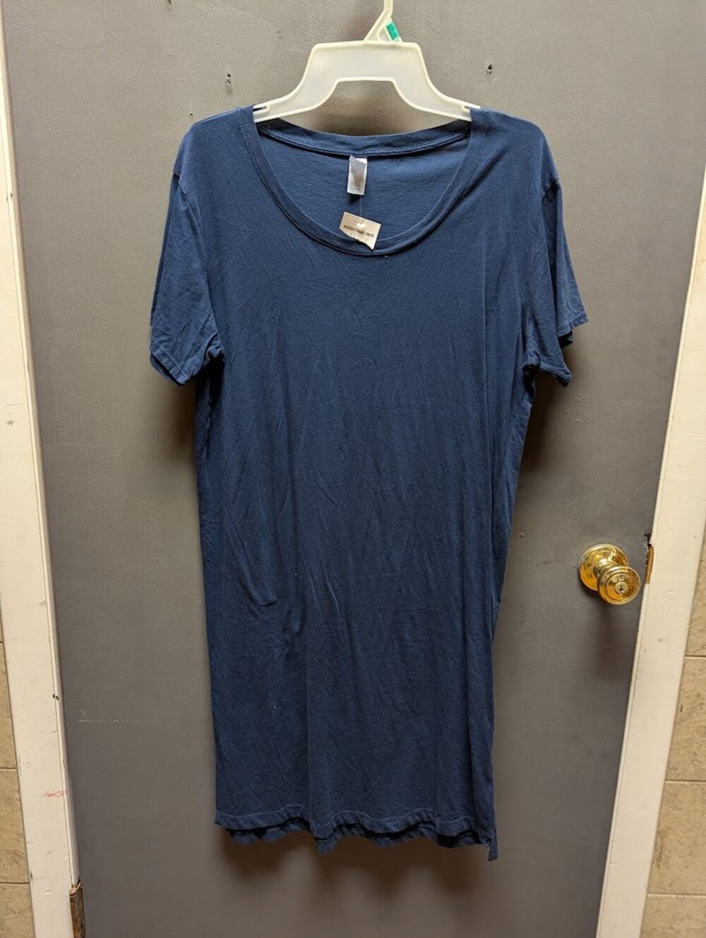 Alternative Size Large short sleeve Blue Cotton Long Tunic T-shirt NEW